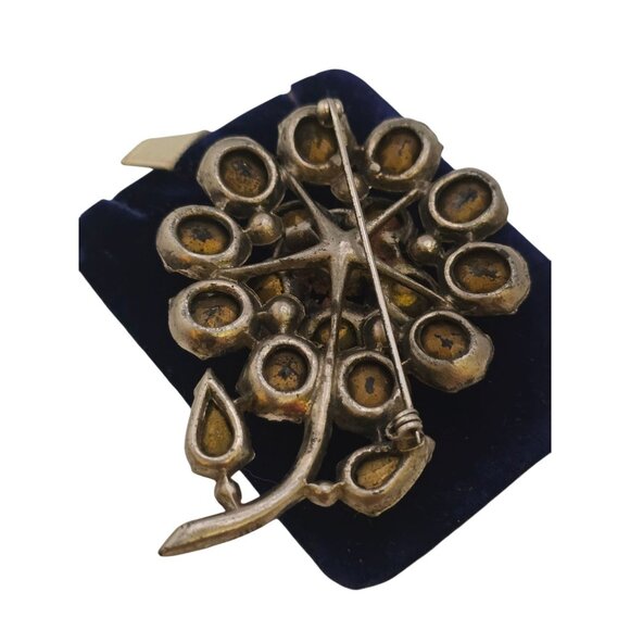 Antique Super Old Paste Style 30s Dimensional Flower Brooch (A8895) - Picture 5 of 6